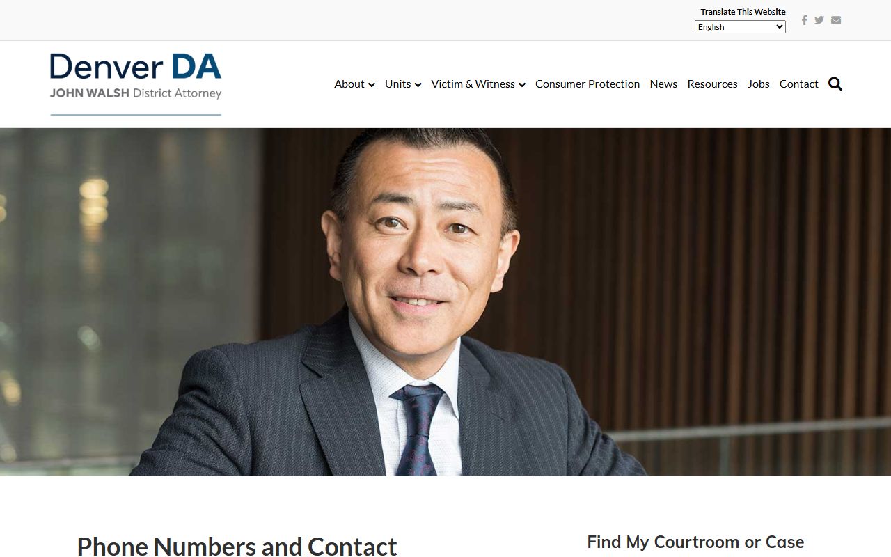 Denver criminal justice contacts and agency information page